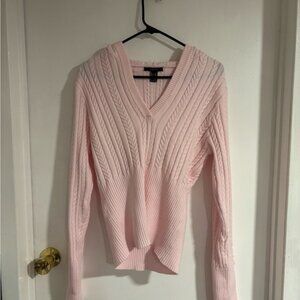 Forever 21 Light Pink V-Neck Sweater